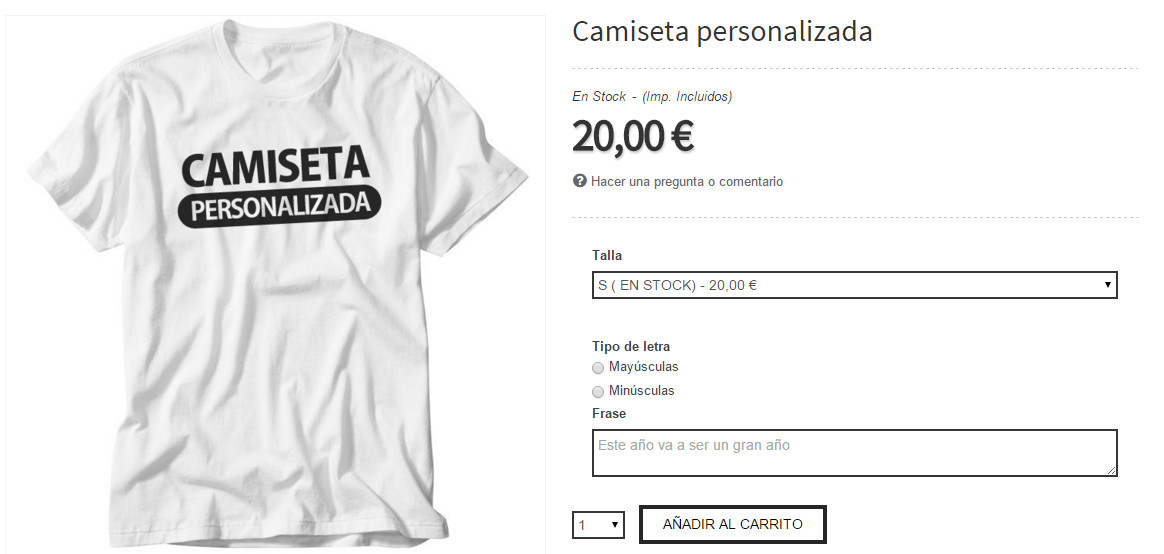 Personalización del producto