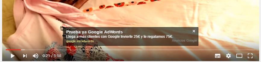 publicidad superpuesta en los videos