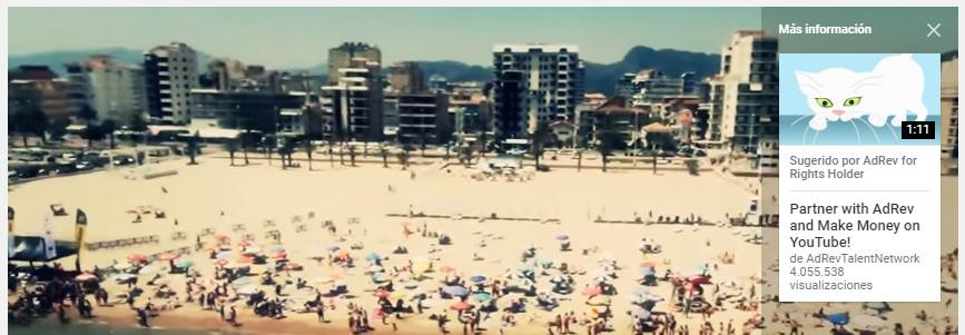 Banners compuestos de una imagen y texto para mostrar contenido interesante para el vídeo