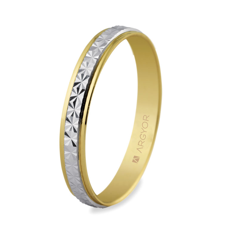 anillo de compromiso de oro 9 quilates bicolor