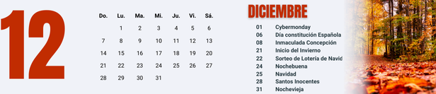 Fechas comerciales importantes Diciembre 2025