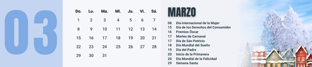 Fechas comerciales en marzo