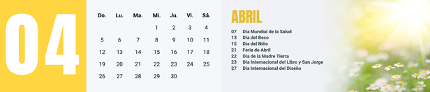Fechas del mes de abril