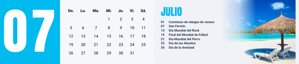 Fechas interesantes de julio