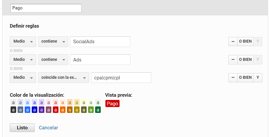 agrupacion canales pago