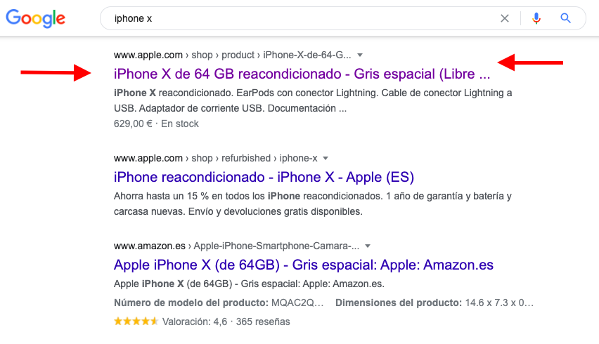 busqueda de ficha de producto