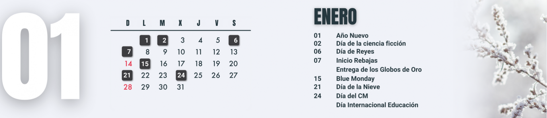calendario tiendas online enero 2024