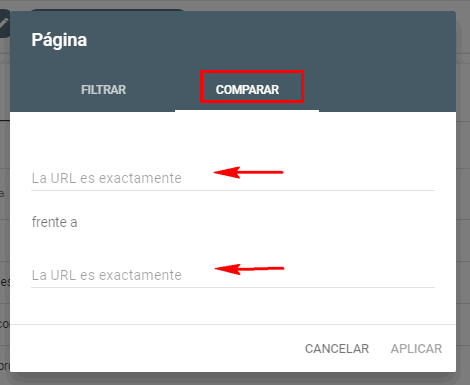 indicar url exacta en search console