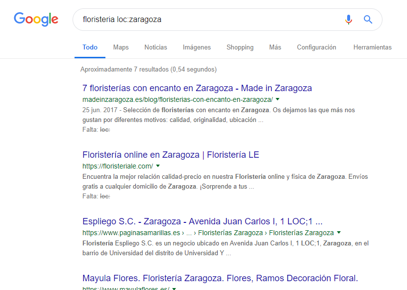 búsquedas locales