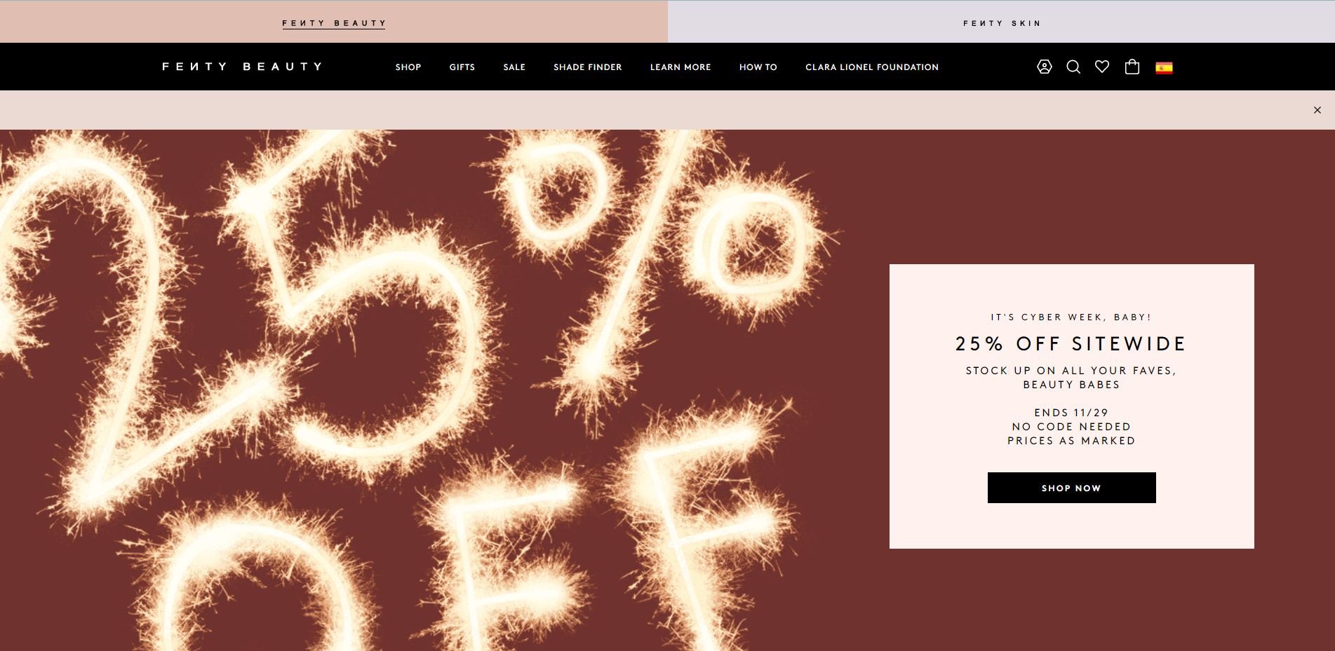 Comercio online de cosmética de Rihanna