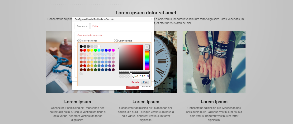 Elección de colores