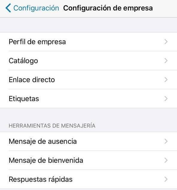 Configuración para empresas
