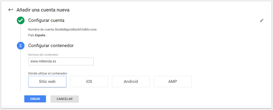 configurar contenedor