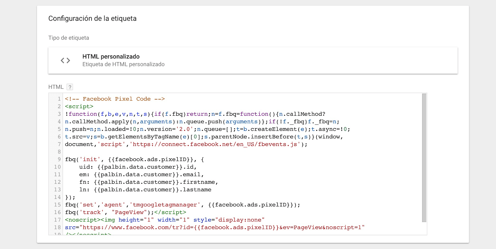 generar etiquetas con Google