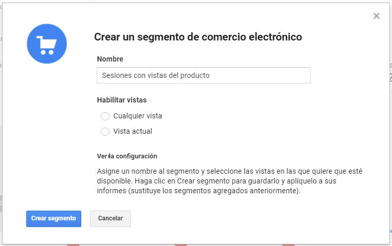 crear un segmento en comercio eletrónico