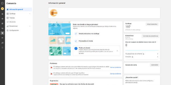 Secciones Business Manager