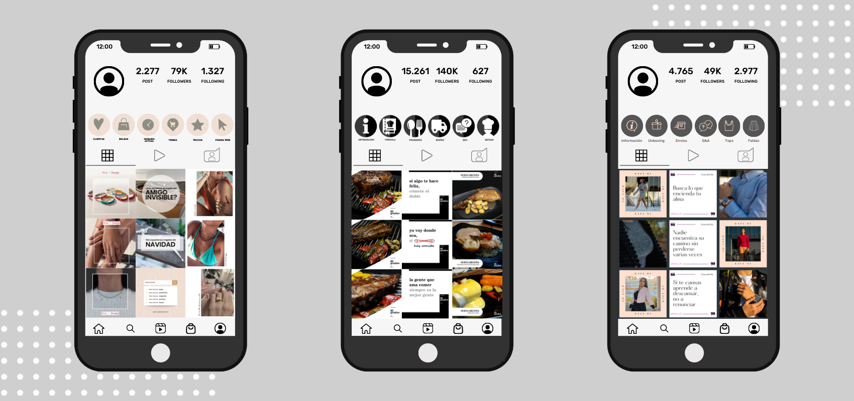 Ejemplos de Instagram profesionales