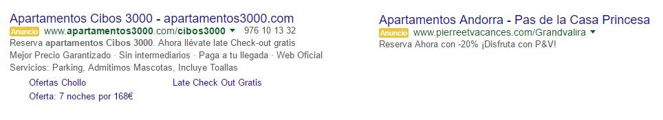 Extensiones de precios