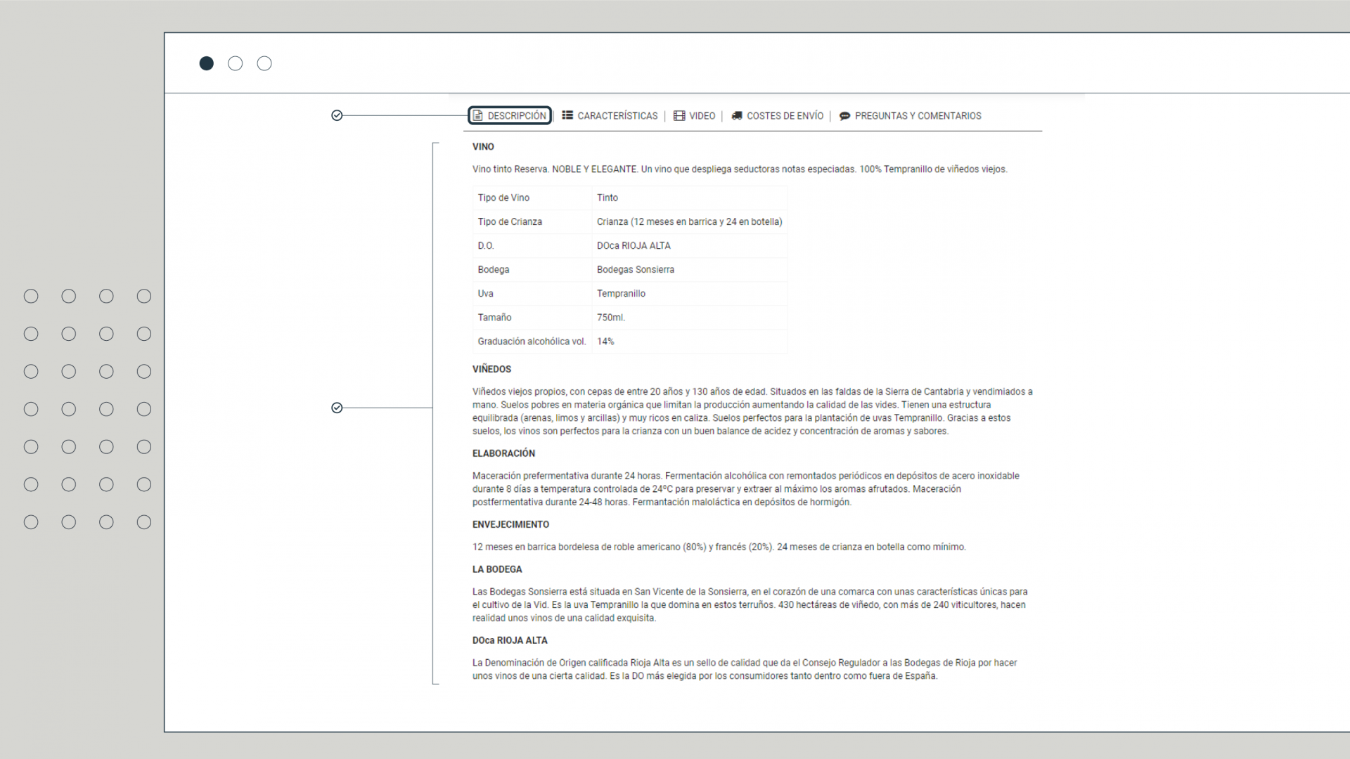 Descripción del artículo
