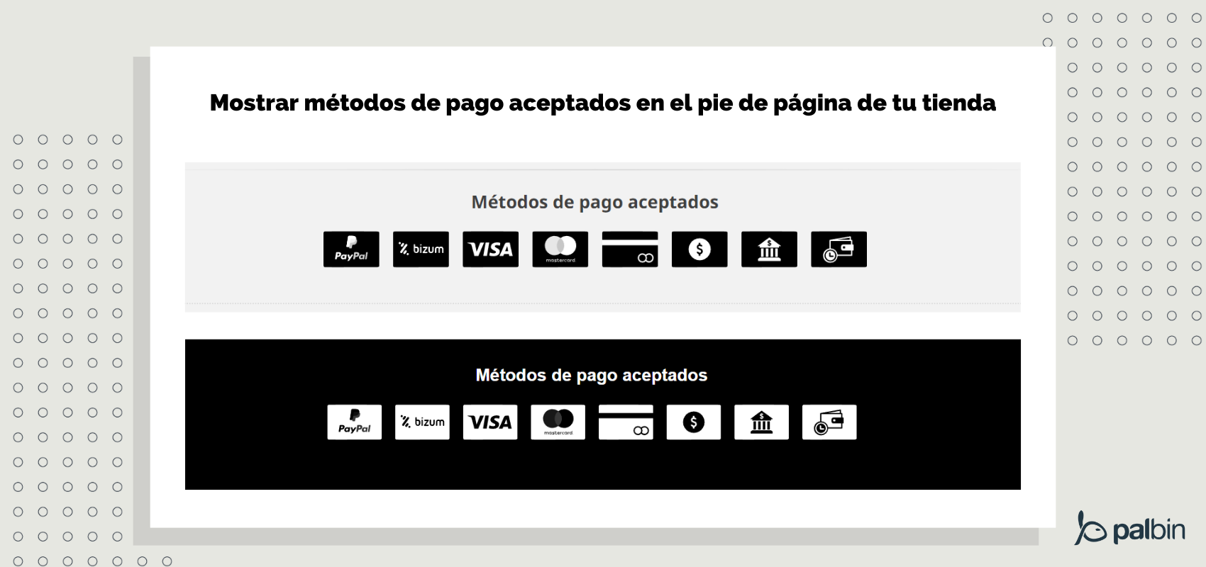 Iconos métodos de pago disponibles