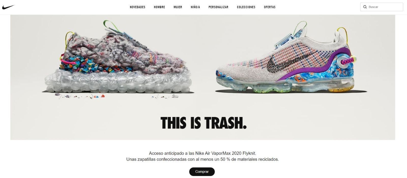 ejemplo página nike