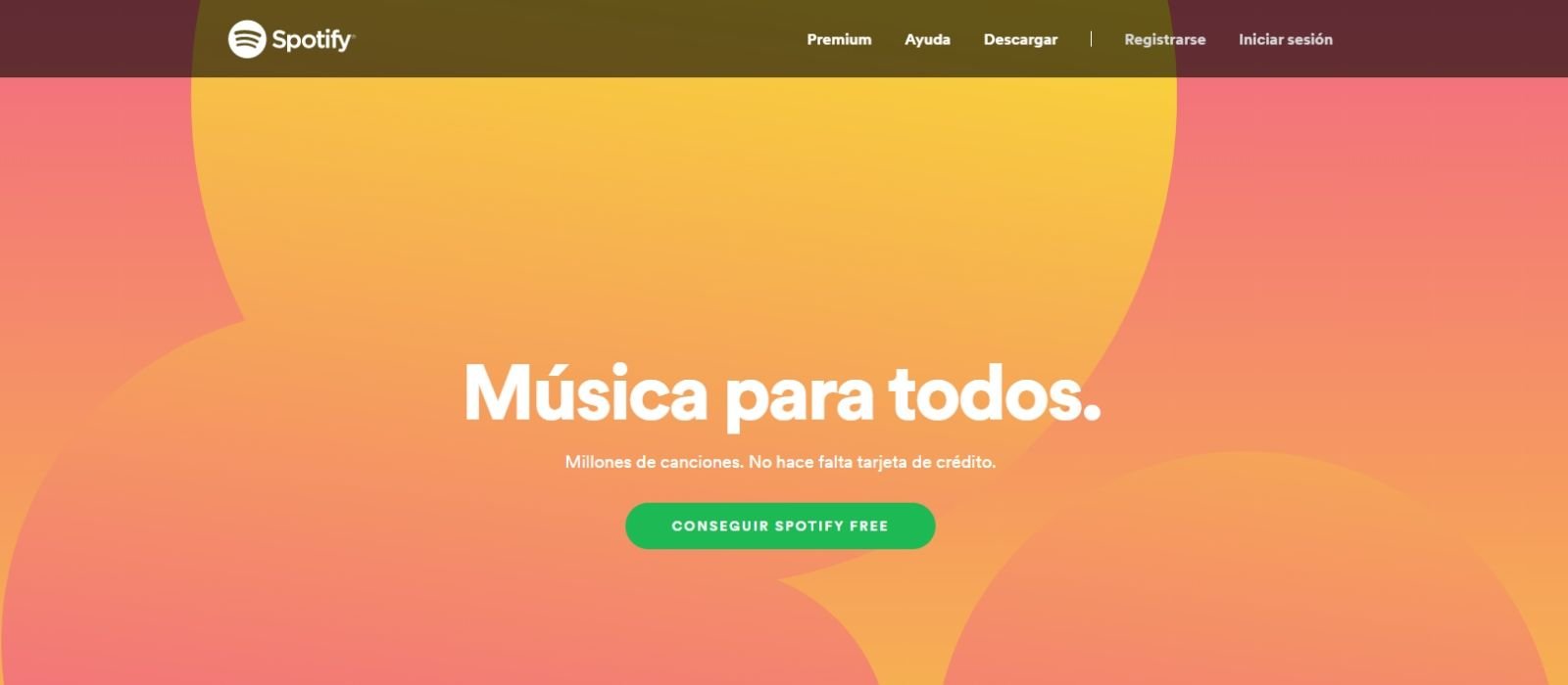 estilo landing spotify