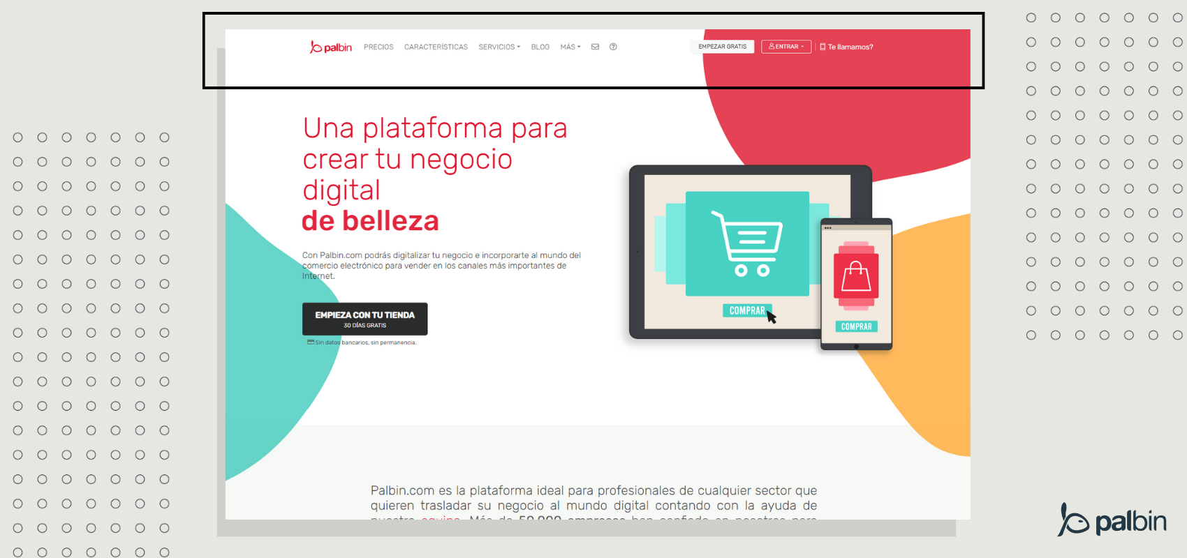 menú de navegación