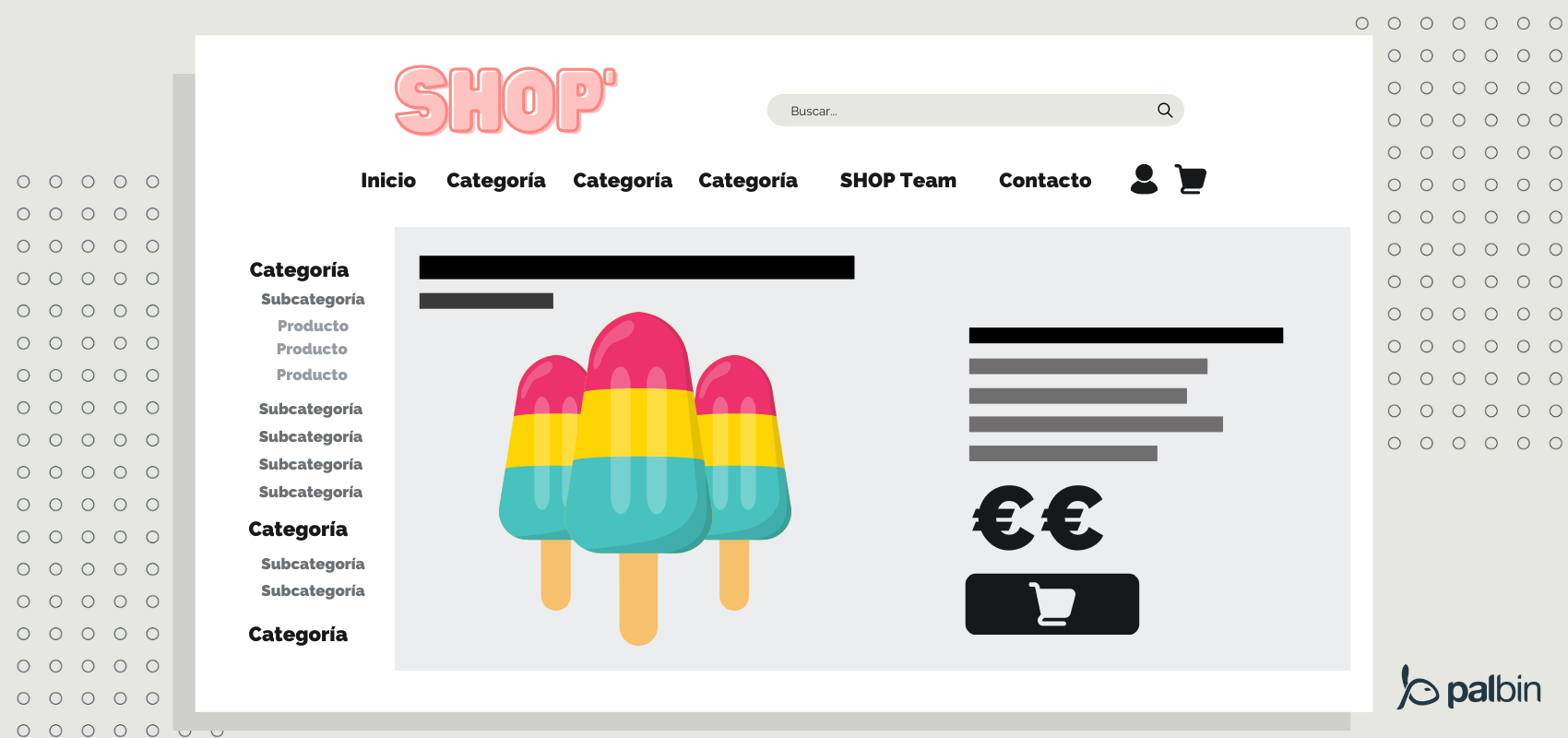 ordenar el menú superior de una tienda online