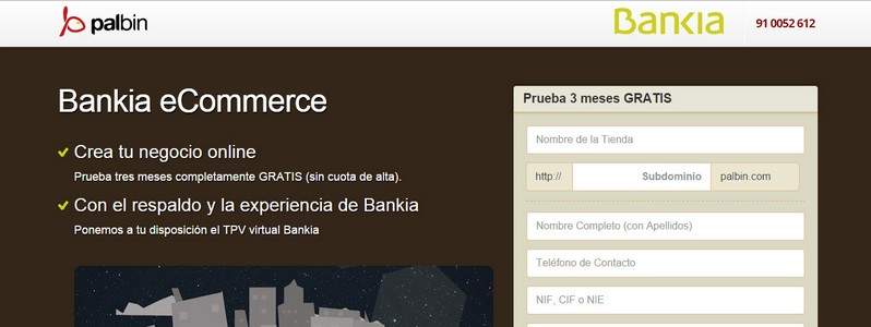 Palbin.com llega a un acuerdo con Bankia para comercializar tiendas online