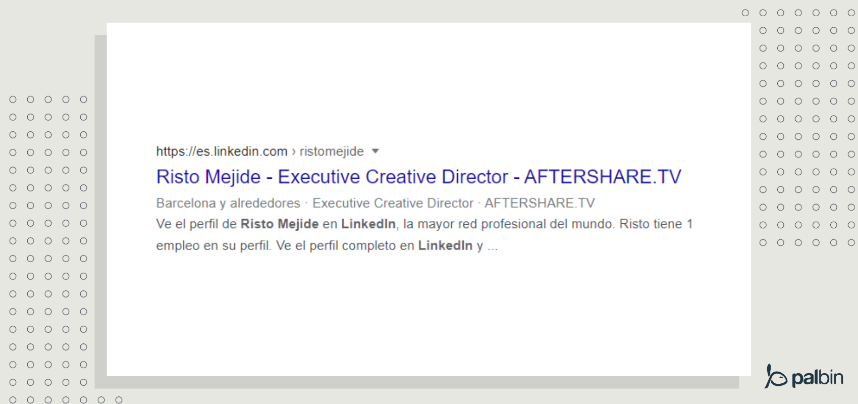 Rich Snippet de Personas ejemplo de linkedin