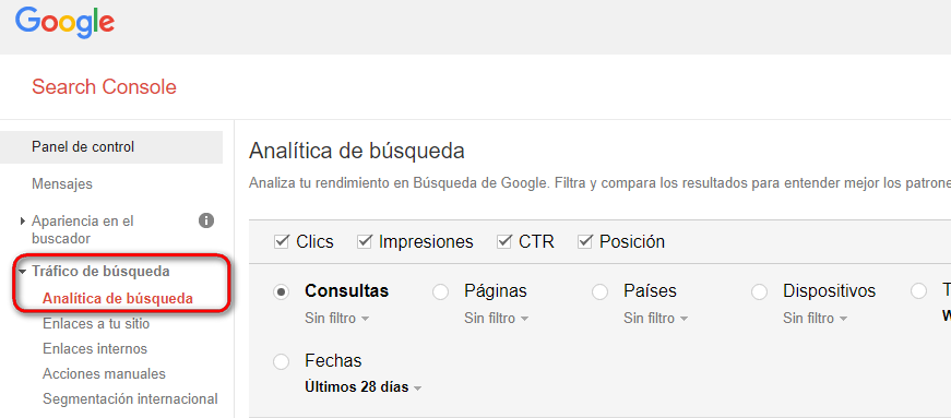 Analítica de Búsqueda