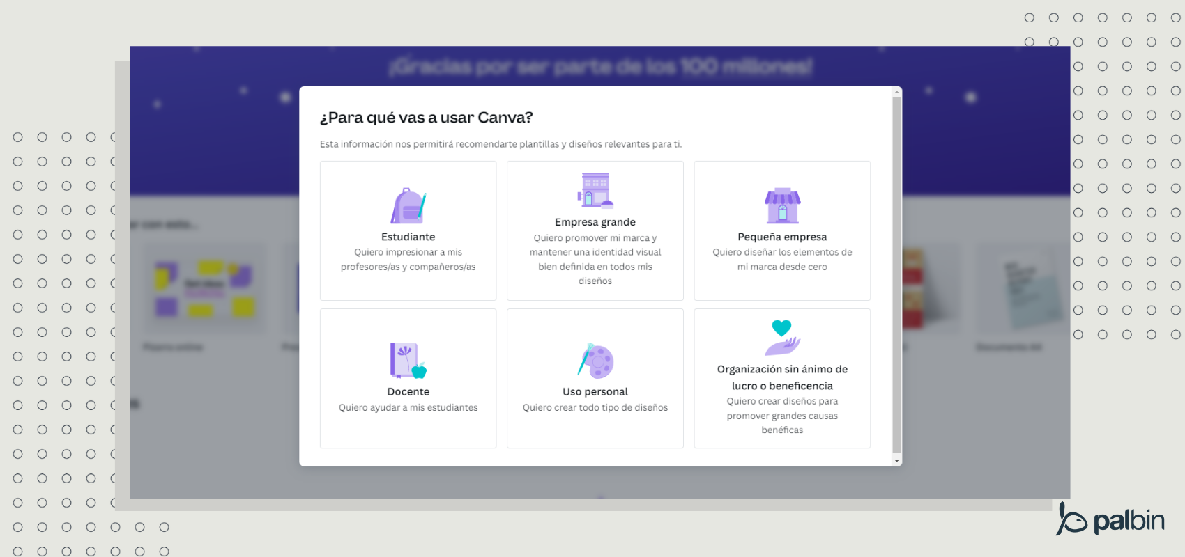 Opciones de uso Canva
