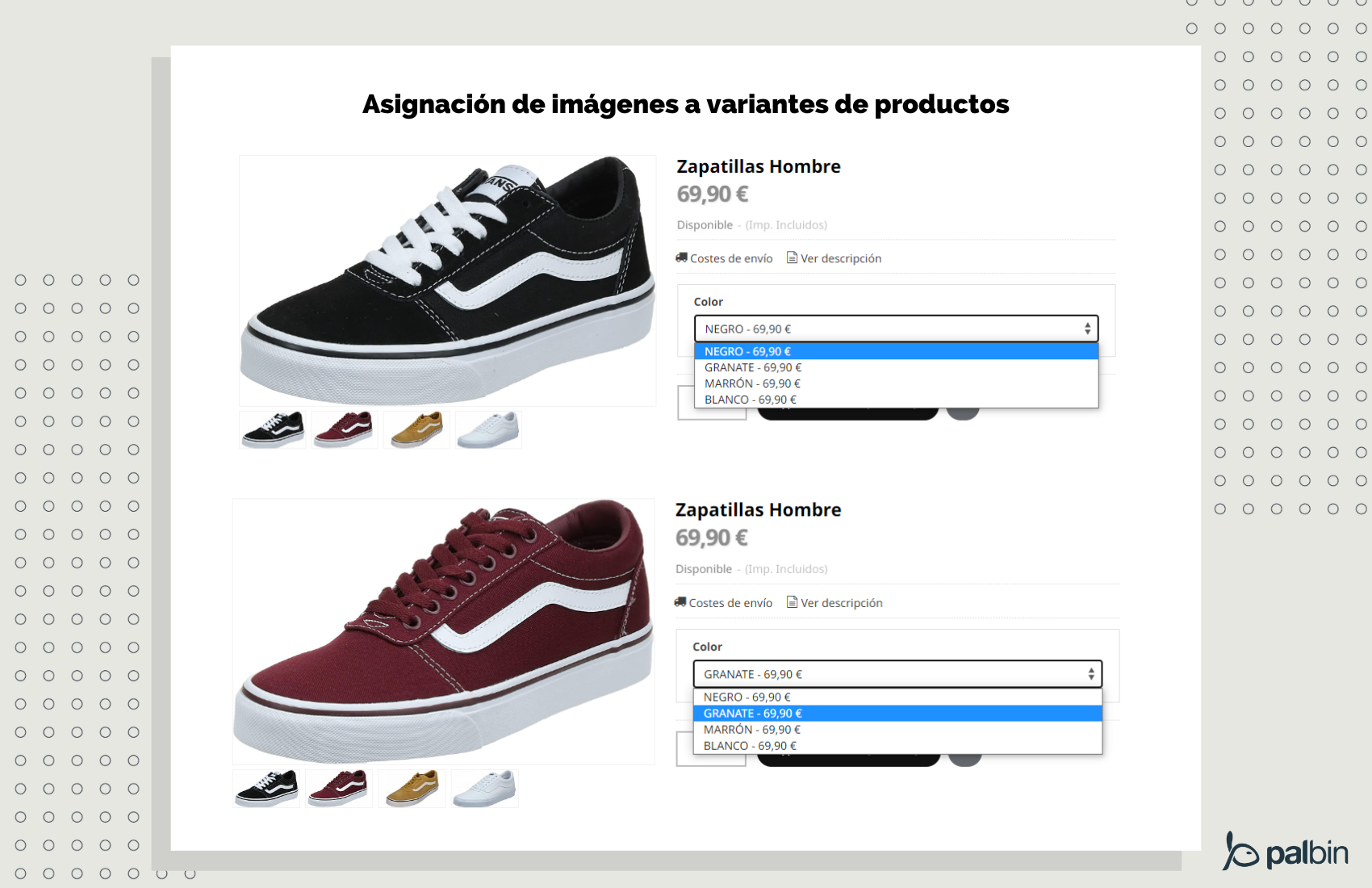 Variantes con imágenes