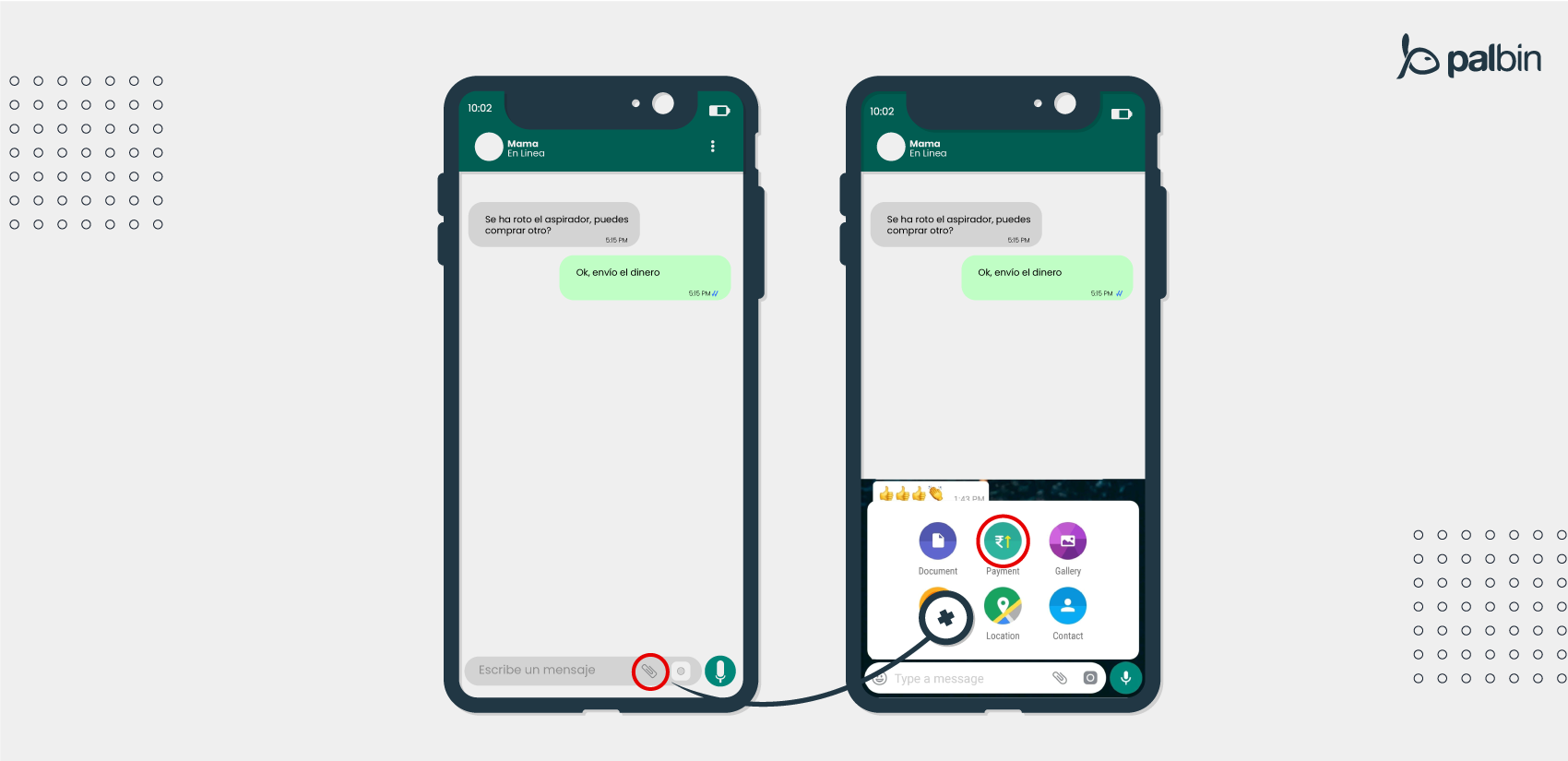 Nuevo icono pagos en el chat