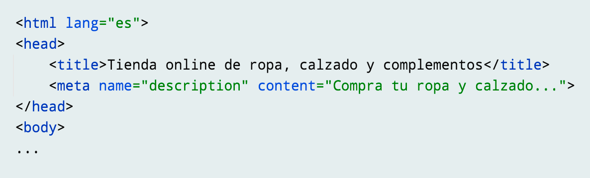 HEAD de una página web