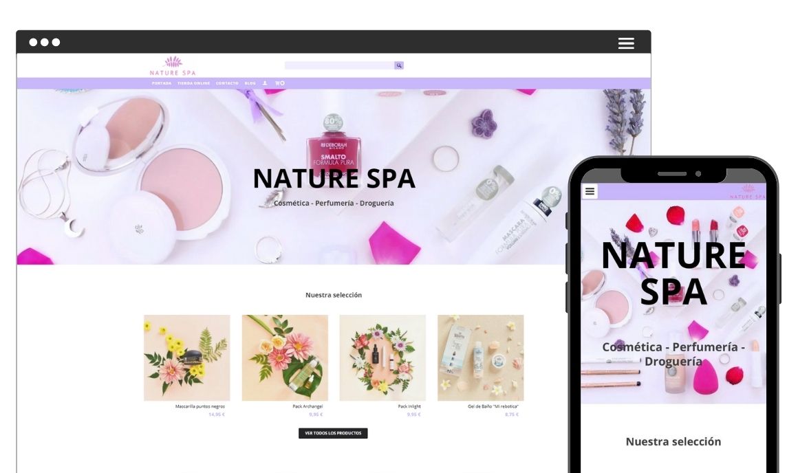 Ejemplo de tienda online de cosmtica, perfumera y droguería