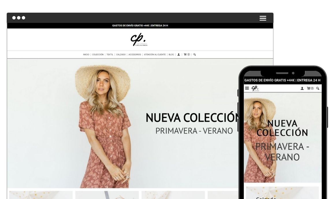 Ejemplo de tienda online de moda - Textil Moda y Calzado