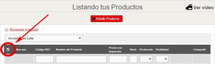 Imagen de acciones en lote Palbin