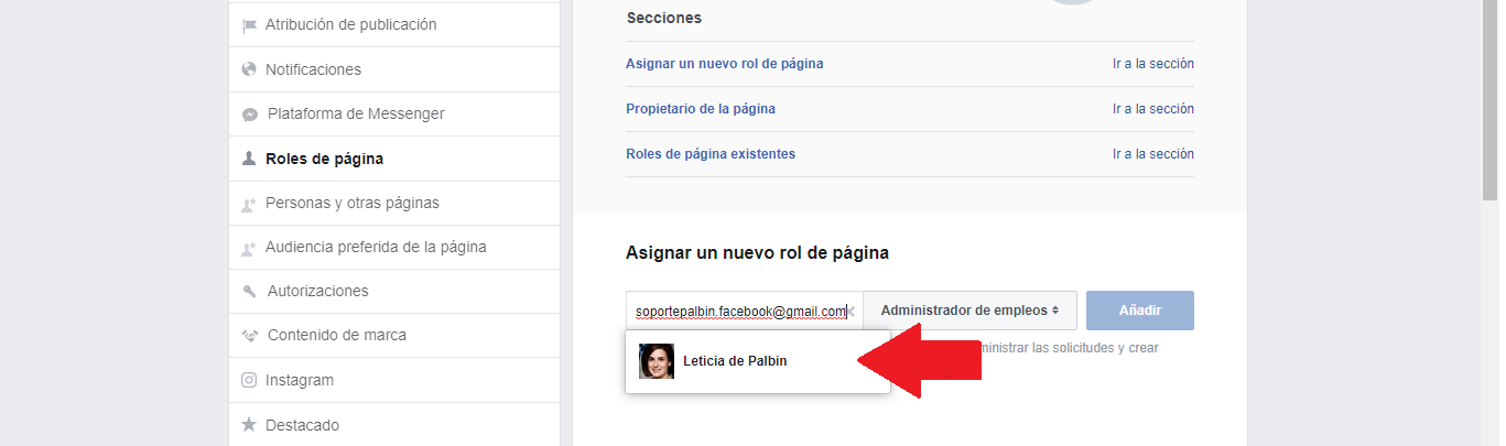 Captura de pantalla de popup de administrador