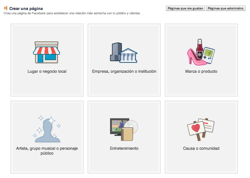Imagen de creación de Fan Page