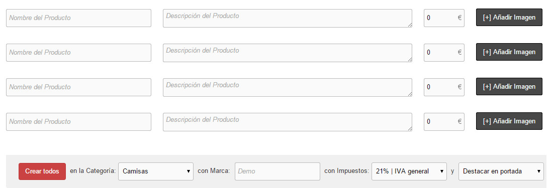 Múltiples productos