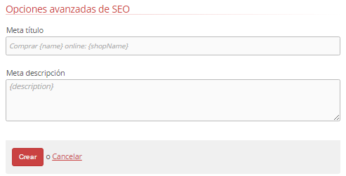 Opciones SEO