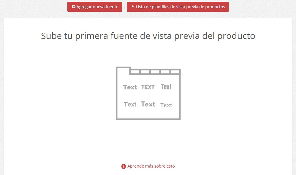 Sección de fuentes personalizadas