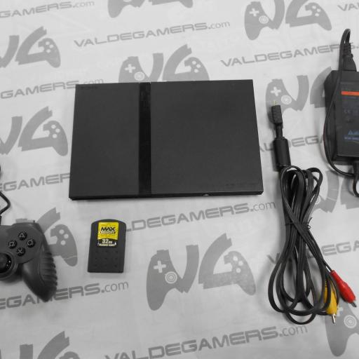 Playstation 2 slim + mando compatible mad catz + memory card