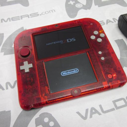 consola Nintendo 2DS Transparente version de pokemon Rojo [2]