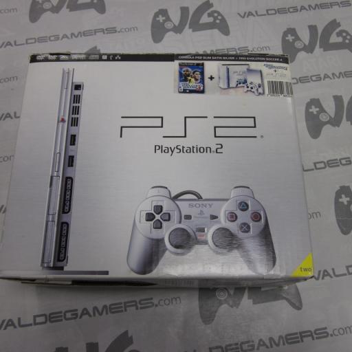 Playstation 2 slim plata + mando original plata y Caja [0]