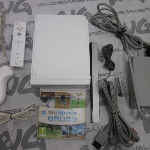 Consola wii retrocompatible  + wii sports + mando original + base  [0]