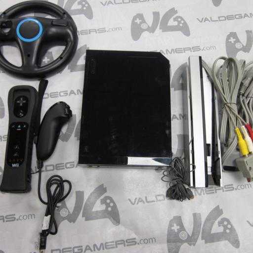 Consola wii retrocompatible negro  + mando original con motion + base  [0]