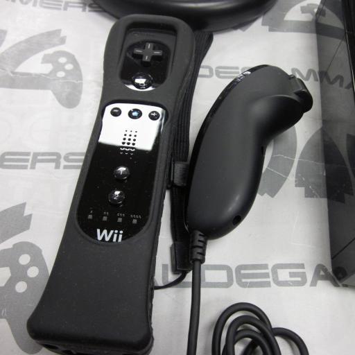 Consola wii retrocompatible negro  + mando original con motion + base  [1]