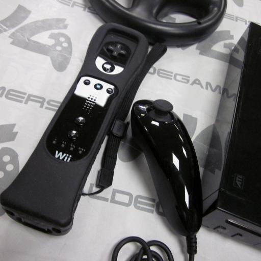 Consola wii retrocompatible negro  + mando original con motion + base  [2]